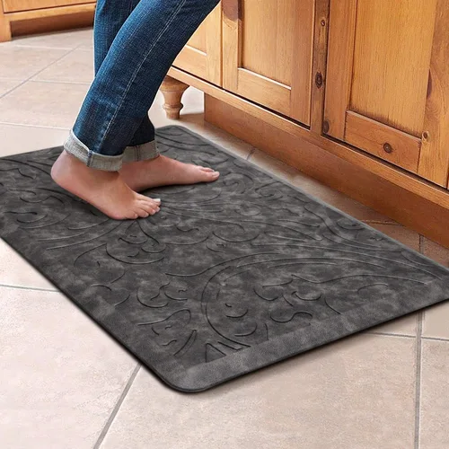 Miniatura 14 de KMAT Tapete de cocina acolchado antifatiga, impermeable, antideslizante, tapete ergonómico cómodo para el hogar, oficina, fregadero, lavandería