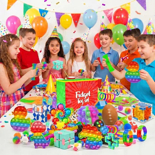 Miniatura 6 de Juguetes para estirar, paquete de 126 recuerdos para niños de 8-12 y 4-8 años, juguetes sensoriales a granel para autismo, juguetes de caja