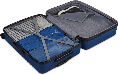 Miniatura 4 de Tienda Basics Equipaje de maleta expandible con ruedas rígidas, Azul marino, Spinner