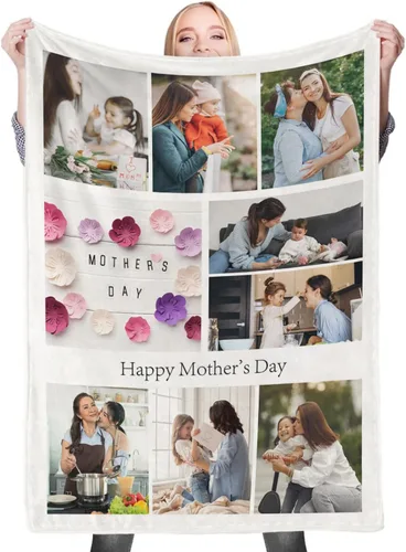 Miniatura 21 de Regalos de cumpleaños personalizados, manta personalizada con mis propias fotos para mujeres, hombres, mamá, papá