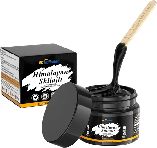 Shilajit - Resina orgánica pura del Himalaya, resina Shilajit con ácido fúlvico y más de 85 minerales traza para energía, sistema inmunológico y