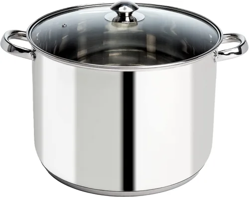 Miniatura 16 de Olla sopera de acero inoxidable Ecolution, olla de cocina lista para inducción con tapa de vidrio, apta para horno, olla de sopa apta