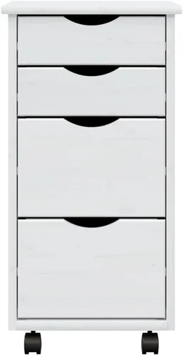 Miniatura 5 de Cómoda de 4 cajones, archivador, gabinete de oficina con cajones, armario móvil de madera con ruedas, organizador de dormitorio, cajones