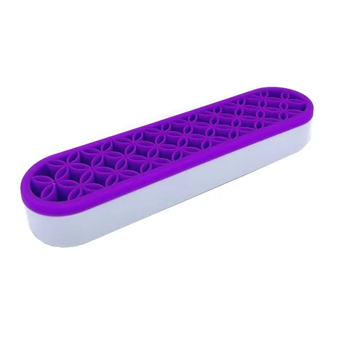 Miniatura 6 de TANG SONG 1 PC Organizador de brochas de maquillaje de silicona, caja de almacenamiento de cosméticos para escritorio (Negro)