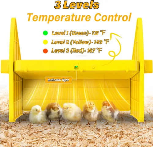 Miniatura 2 de Placa de incubadora de calefacción para patitos de pollos, ajustable de 3 niveles de temperatura, casa para mantener las aves de corral calientes