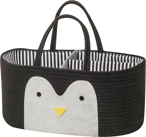 T&T Homewares Organizador de pañales, cesta de pañales de cuerda de algodón, cesta de baby shower, contenedores de almacenamiento para guardería,
