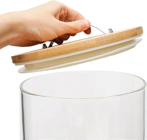 Miniatura 7 de Dispensador de tanque de almacenamiento de grano de 7.5L/5L con base+válvula+taza+taza de vidrio de arroz de cereales de harina de frijoles