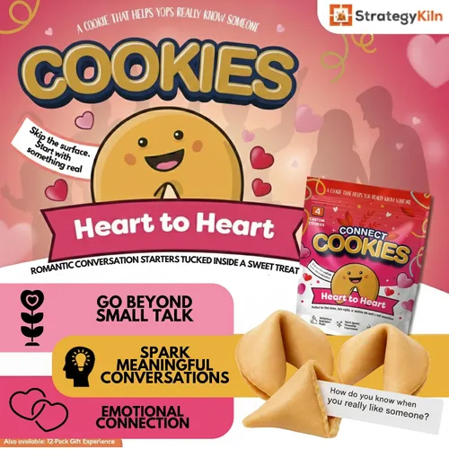Miniatura 2 de ConnectCookies - Galletas de la fortuna de corazón a corazón para parejas (4 piezas), iniciadores de conversación románticos para una cita nocturna