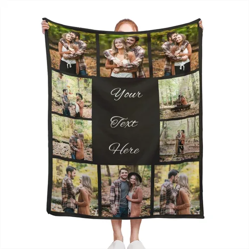 Miniatura 26 de Manta personalizada con texto de fotos, manta personalizada con mis propias fotos, manta conmemorativa personalizada para madres para mamá, papá