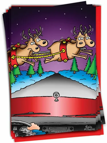 Miniatura 15 de NobleWorks - Caja de 12 tarjetas de Navidad divertidas - Humor de dibujos animados para adultos, juego a granel de tarjetas de felicitación