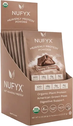 Miniatura 9 de NUFYX® • Heavenly Protein® Powder • Los mejores guisantes cultivados en Estados Unidos 100% orgánicos del mundo • Vegano • Sin gluten • Bajo