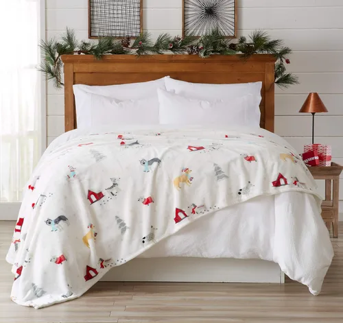 Miniatura 12 de Great Bay Home - Manta decorativa para navidad. Diseño de navidad de terciopelo supersuave.