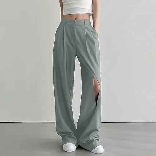 Miniatura 2 de Timbrigte Womens Casual Cut Out Striaght Leg Pants High Waist Solid Work Cargo Work Pants