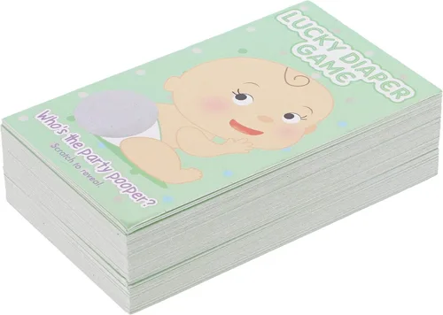 Miniatura 8 de Paper Junkie Tarjetas de juego para rascar para baby shower, paquete de 60, papel multicolor, juegos de baby shower y actividad para raspar