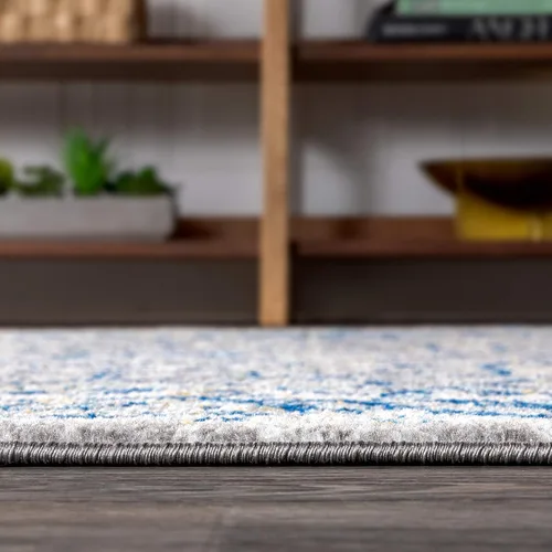 Miniatura 8 de JONATHAN Y Alfombra de pasillo moderna estilo bohemio, floral, gris/azul marino, 2 x 8 pulgadas, bohemio, vintage, fácil de limpiar para sala