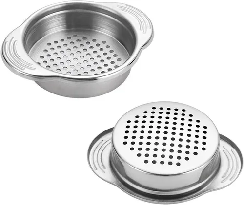 Colador de latas de atún de acero inoxidable para alimentos, tamiz de atún, tapa de prensa, tapa de colador de enlatado, removedor de aceite, filtro
