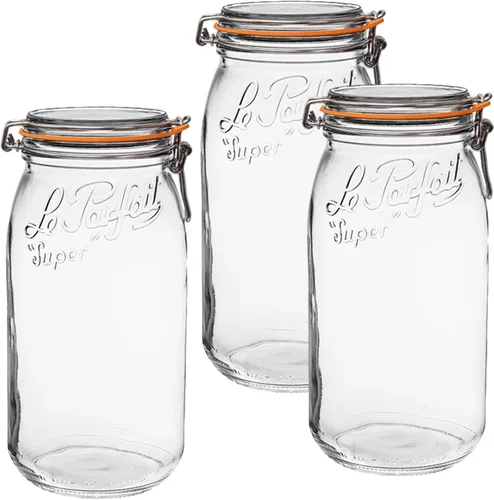 Miniatura 17 de Le Parfait Super Jar - Tarro de conservación de vidrio francés de 500mL con cuerpo redondo, boca ancha, tapa hermética - Tarro de vidrio 16oz