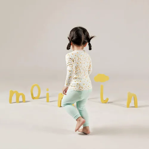Miniatura 3 de moimoln Pijama de algodón suave y cálido para niñas de 6M-8Y con estampado floral