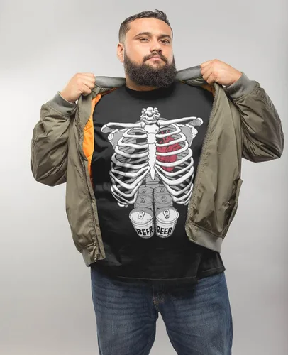 Miniatura 2 de Camisa de esqueleto para hombre, disfraz de caja torácica para adultos, divertidas camisas de Halloween para hombres