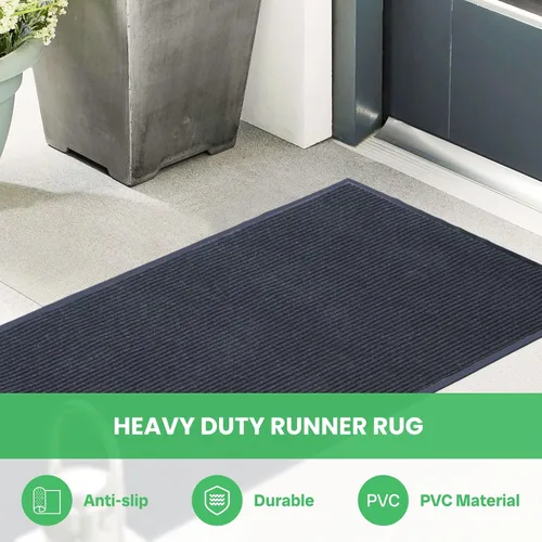 Miniatura 4 de Alfombra de pasillo comercial, 3 x 10 pies, alfombra de entrada, alfombra de pasillo con respaldo de PVC antideslizante para interiores