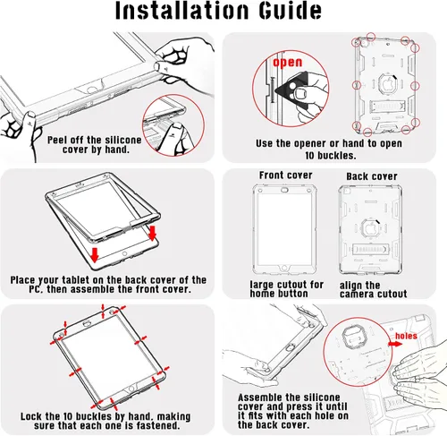 Miniatura 7 de Fundas para iPad de 6ª generación, funda para iPad de 5ª generación, funda para iPad Air 2, funda para iPad 9.7, funda de protección contra caídas