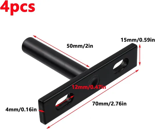 Miniatura 2 de Antrader Soporte de Estante Flotante Negro, 4 Piezas Soportes Ocultos de Estante de 2 Pulgadas Soporte Ciego de Estante Soportes Ocultos