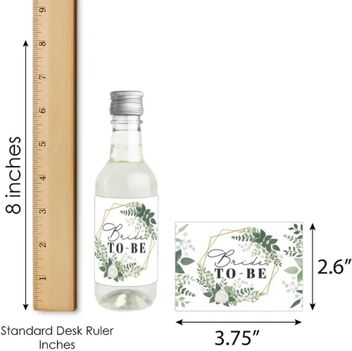 Miniatura 6 de Big Dot of Happiness Boho Botanical Bride - Mini calcomanías para botellas de vino y champán, regalo de despedida de soltera y fiesta de boda