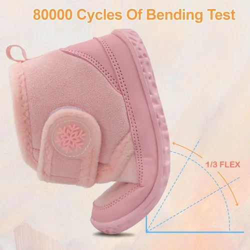 Miniatura 5 de Scurtain Pantuflas para niños pequeños, zapatos de casa para niña, con fondo duro, botas de invierno para bebé, zapatos cómodos para caminar