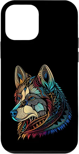 Miniatura 12 de iPhone 12/12 Pro Floral Flower Cute Dog Face Head Colorful Mandala - Funda Husky
