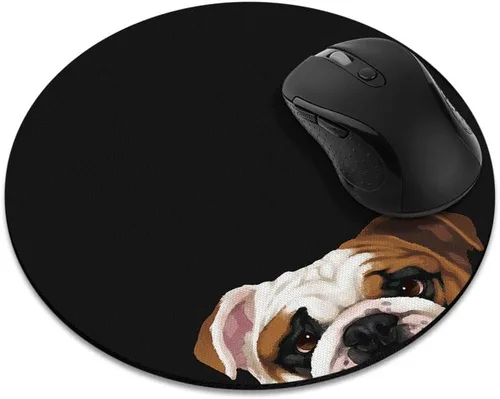 Alfombrilla de mouse redonda antideslizante, alfombrilla de mouse de bulldog inglés WIRESTER para el hogar, la oficina y el escritorio de juegos