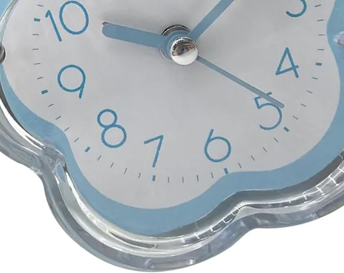 Miniatura 6 de Reloj despertador, lindo reloj despertador en forma de flor, silencioso, de bajo ruido, transparente, pequeño reloj despertador para sala de estar