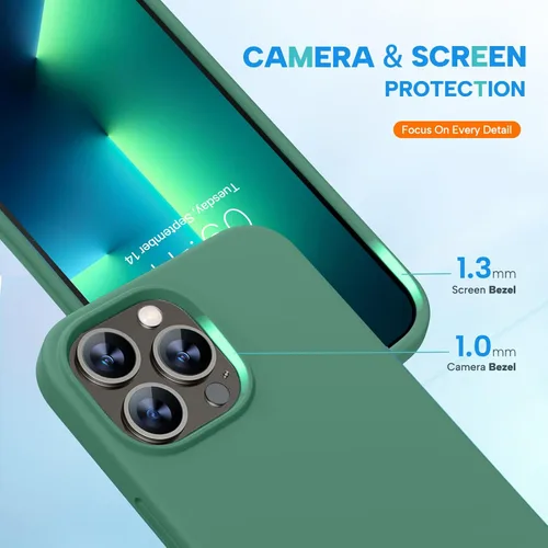 Miniatura 5 de Miracase Funda diseñada para iPhone 13 Pro Max con protector de pantalla, [forro de microfibra suave antiarañazos], funda protectora de silicona