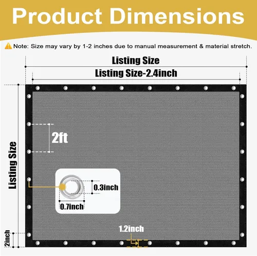 Miniatura 3 de Shade&Beyond - Tela de sombra con 90% de protección solar y ojales, toldo para pérgola, protector solar de lona de malla para patio, exteriores