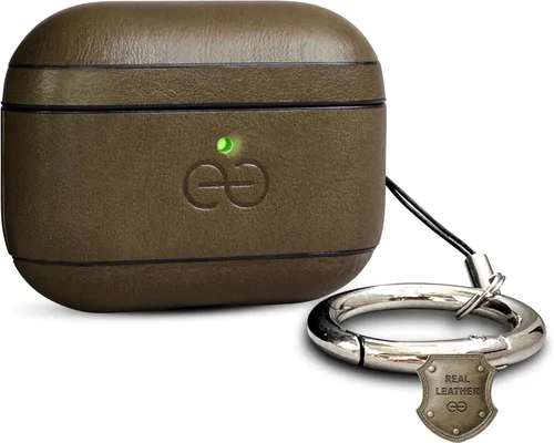 Miniatura 16 de Dreem Om - Funda para estuche con clip para llavero compatible con AirPods 1 y 2, funda de cuero vegano para Airpods para hombres y mujeres, Negro