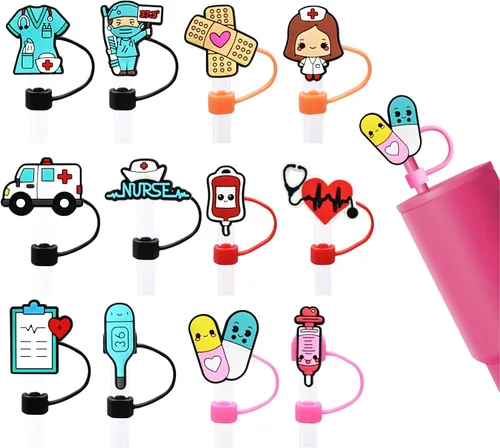 Miniatura 20 de 8 fundas reutilizables de silicona para popotes Stanley Cup de 30 y 40 onzas, accesorios de tapa de popote de 0.394 in y 0.4 pulgadas 36 Lindo
