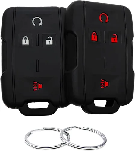 REPROTECTING Funda de goma de silicona para llavero compatible con Chevrolet Colorado Silverado 1500 2500HD 3500HD 2012-2021 Suburban Tahoe GMC