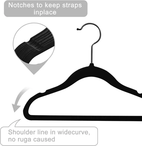 Miniatura 3 de MIZGI Perchas de terciopelo para bebé, perchas antideslizantes para niños y niños pequeños, perchas de 11.8 pulgadas para ropa de bebé, paquete