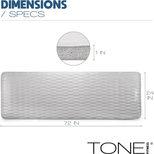 Miniatura 4 de Tone Fitness Esterilla de yoga de 1 pulgada de grosor Alfombrilla de ejercicio antideslizante de alta densidad con correa de transporte para yoga