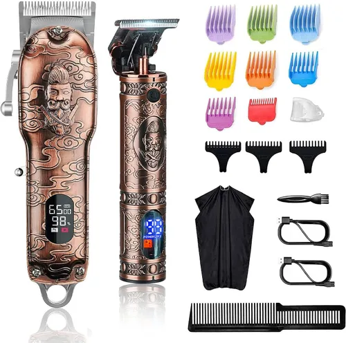 Suttik Juego de cortapelos y recortadores de cabello para hombres, cortadora de pelo inalámbrica profesional para corte de cabello, kit de corte de