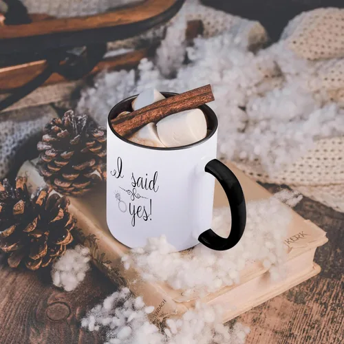 Miniatura 6 de 3dRose Taza de café, tamaño – 15 oz – I Said Yes Engagement Ring s Photos – Boda – divertido regalo de taza de café