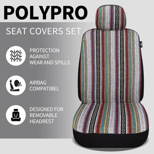 Miniatura 3 de VarCozy - Juego completo de fundas para silla de montar Baja, fundas para asiento delantero y asiento trasero dividido para sedán, SUV, camioneta