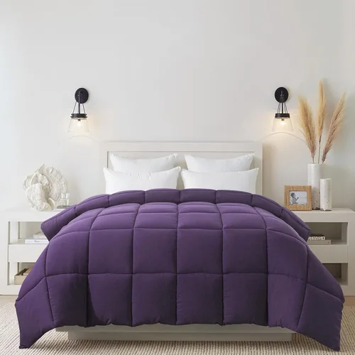Miniatura 7 de Cosybay Edredón Alternativo al Plumón (Morado, King) – Edredón acolchado suave para todas las estaciones tamaño King – Inserto de edredón