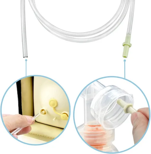 Miniatura 4 de Tubo de repuesto (1 paquete minorista de 2 tubos) compatible con bomba Medela con estilo y nuevo extractor de leche avanzado con estilo, 100% libre