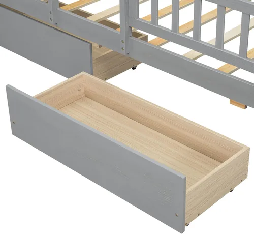 Miniatura 6 de P PURLOVE Cama de plataforma de tamaño individual con cabecera de almacenamiento, marco de cama de madera con luz LED integrada, cama de plataforma