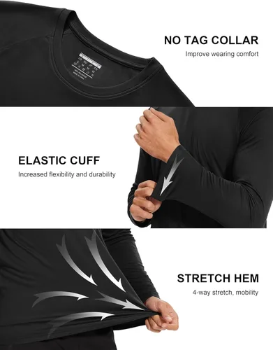 Miniatura 80 de MAGCOMSEN Camisas de manga larga para hombre, protección solar UPF 50+, camisetas atléticas para senderismo, correr, entrenamiento, protección