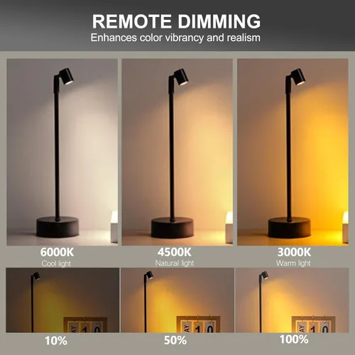 Miniatura 2 de ZitoStory Luces para Cuadros en la Pared, Luz de Imagen Operada por Pilas Recargable, Iluminación de Arte LED Negra para Pinturas Inalámbrica