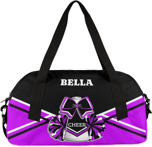 Miniatura 4 de Bolsa de animadora personalizada para niña, bolsa de gimnasio personalizada, bolsa de lona deportiva, bolsa de viaje para animadora, color negro