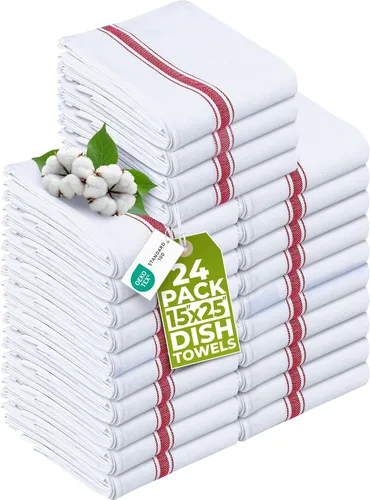 Miniatura 25 de Utopia Towels Juego de 12 paños negros de 15 x 25 pulgadas, 100% algodón hilado en anillo, altamente absorbentes y reutilizables, juego de barra