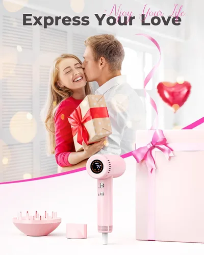 Miniatura 9 de Secador de pelo para mujer – Secador de pelo iónico de 160,000 RPM – Secador de pelo profesional de secado rápido de alta velocidad, juego de 9