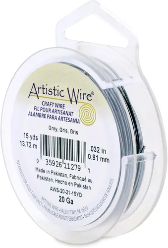 Miniatura 80 de Artistic Wire, alambre para manualidades de calibre 22 bañado en plata, resistente a las manchas, color cobre, blanco, 9,1 m
